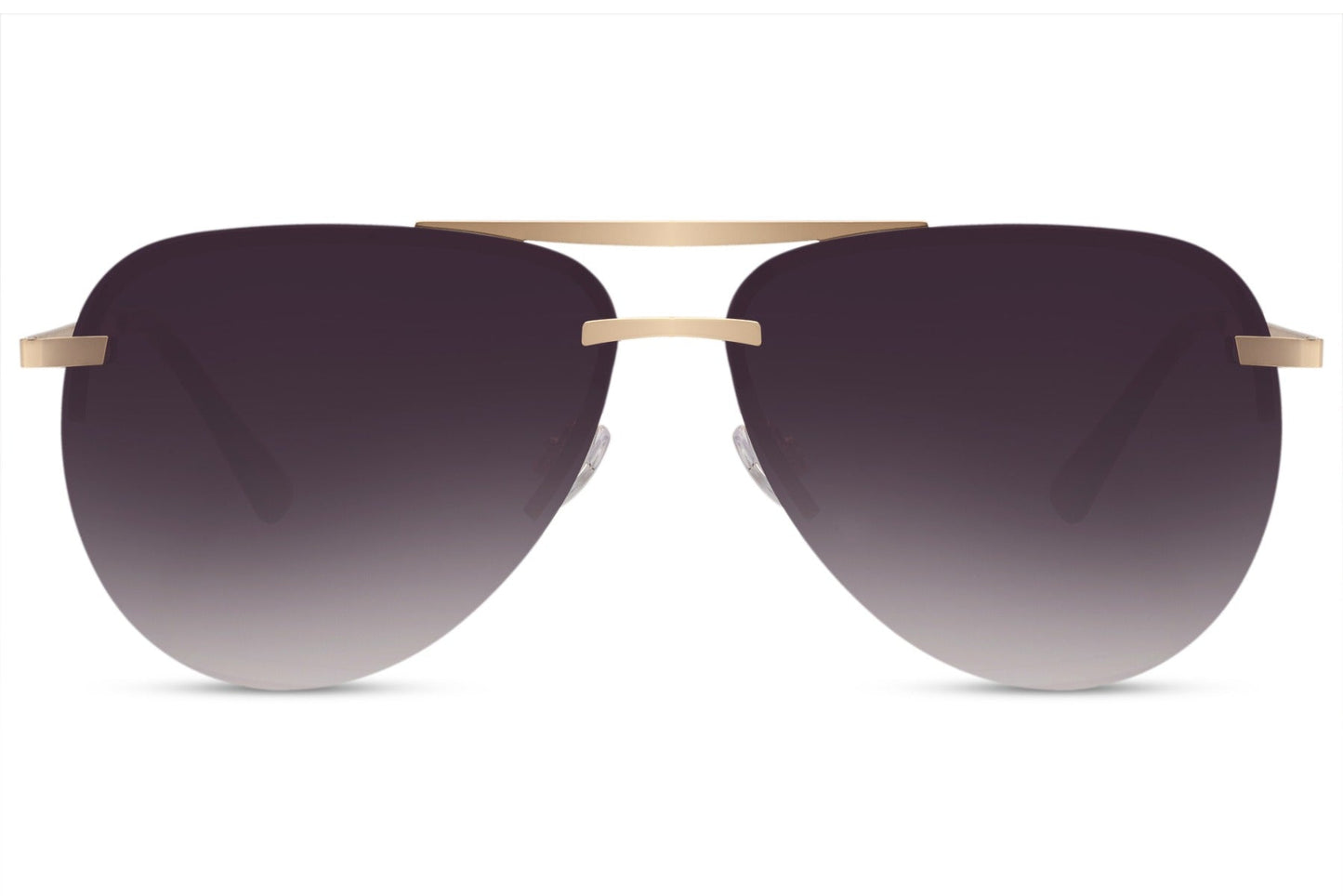 Luxshoori Frameless Aviator Sunglasses - Gold Black - Women