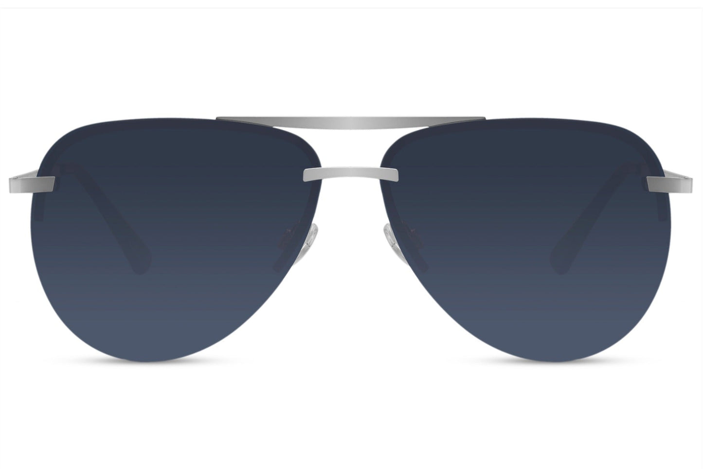 Luxshoori Frameless Aviator Sunglasses - Grey Blue - Women