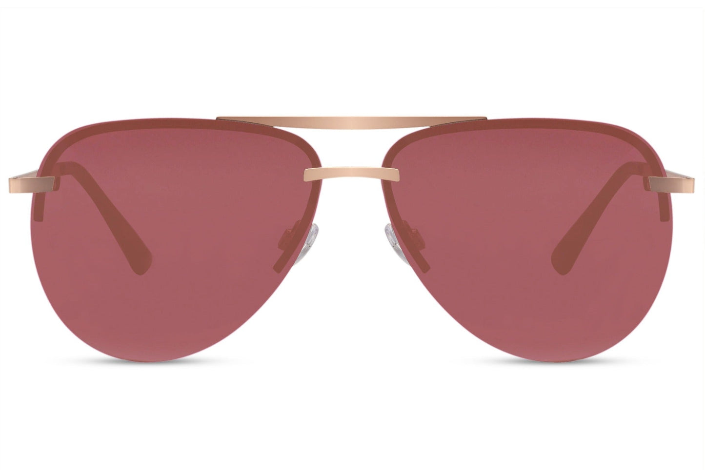 Luxshoori Frameless Aviator Sunglasses - Pink Red - Women