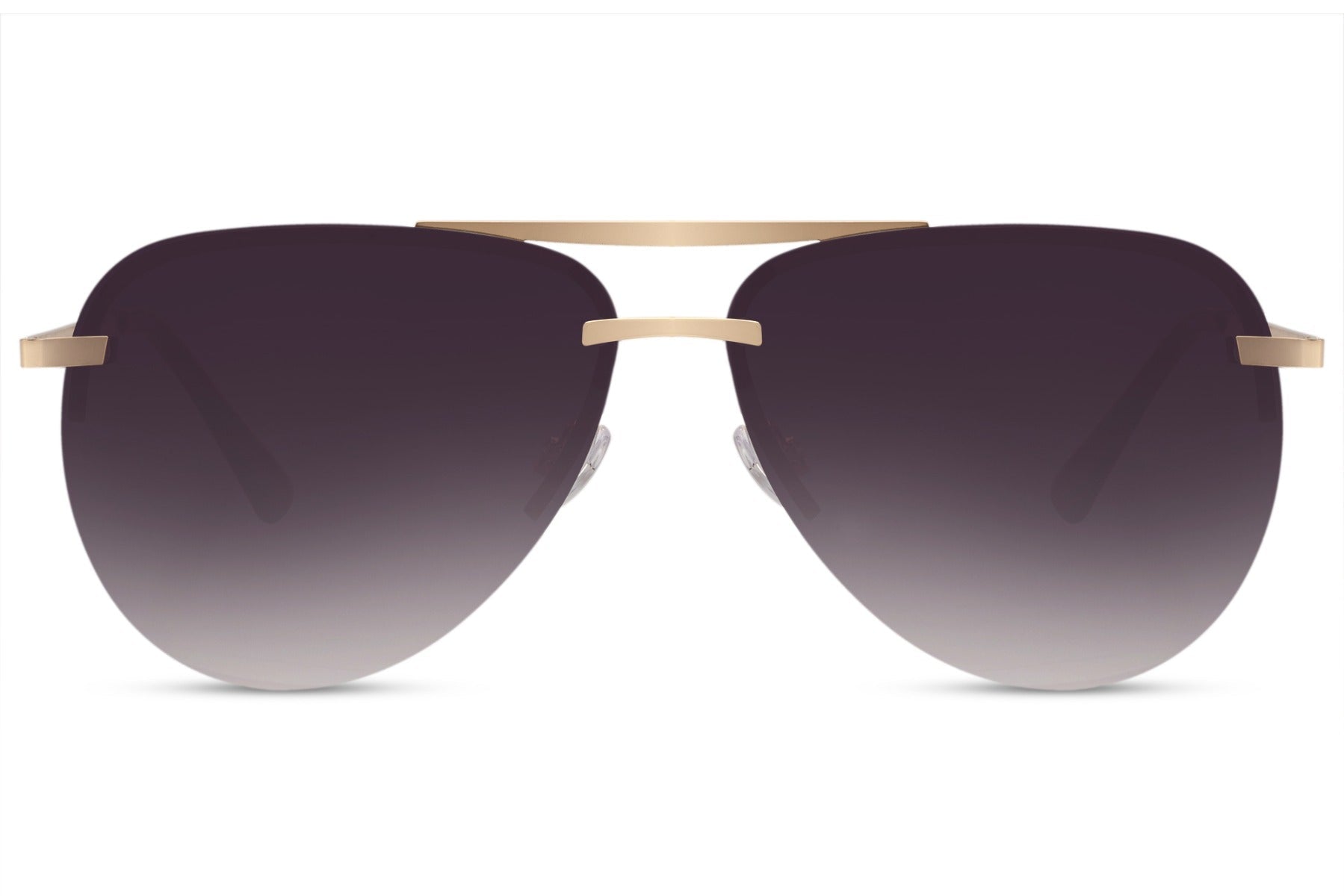 Luxshoori Frameless Aviator Sunglasses - Gold Black - Women