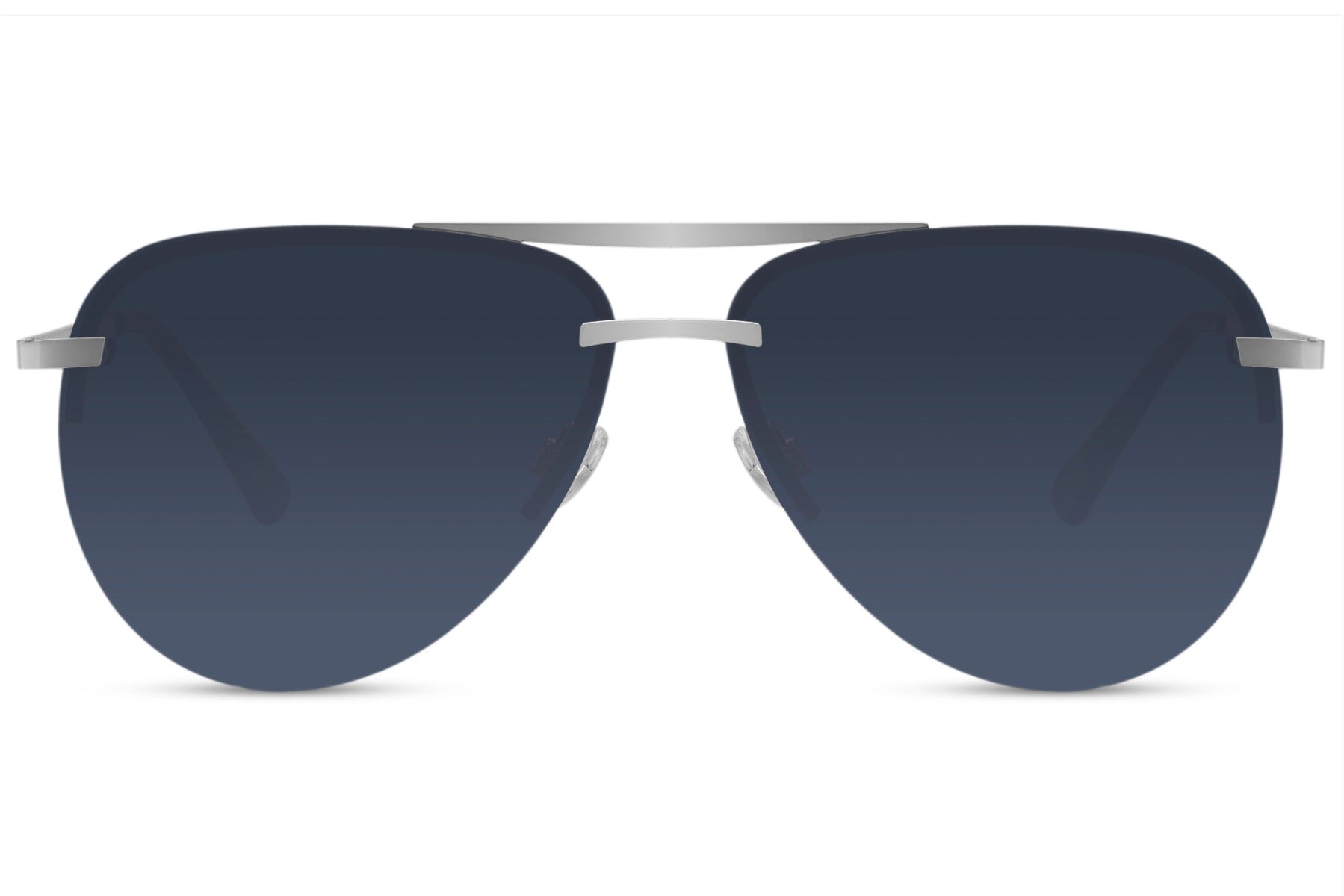 Luxshoori Frameless Aviator Sunglasses - Grey Blue - Women
