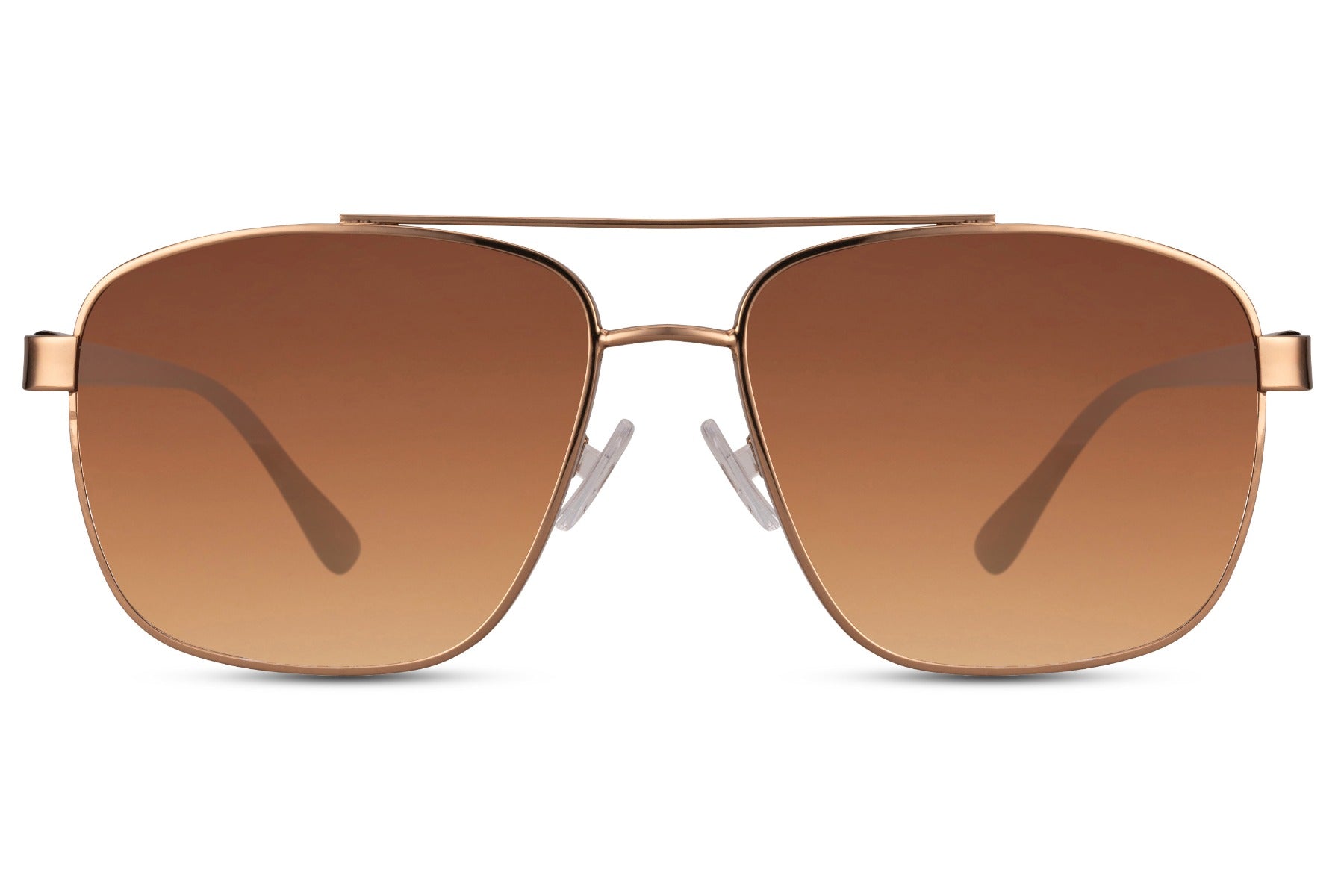 Luxshoori Metal Aviator Sunglasses - Brown Brown - Men
