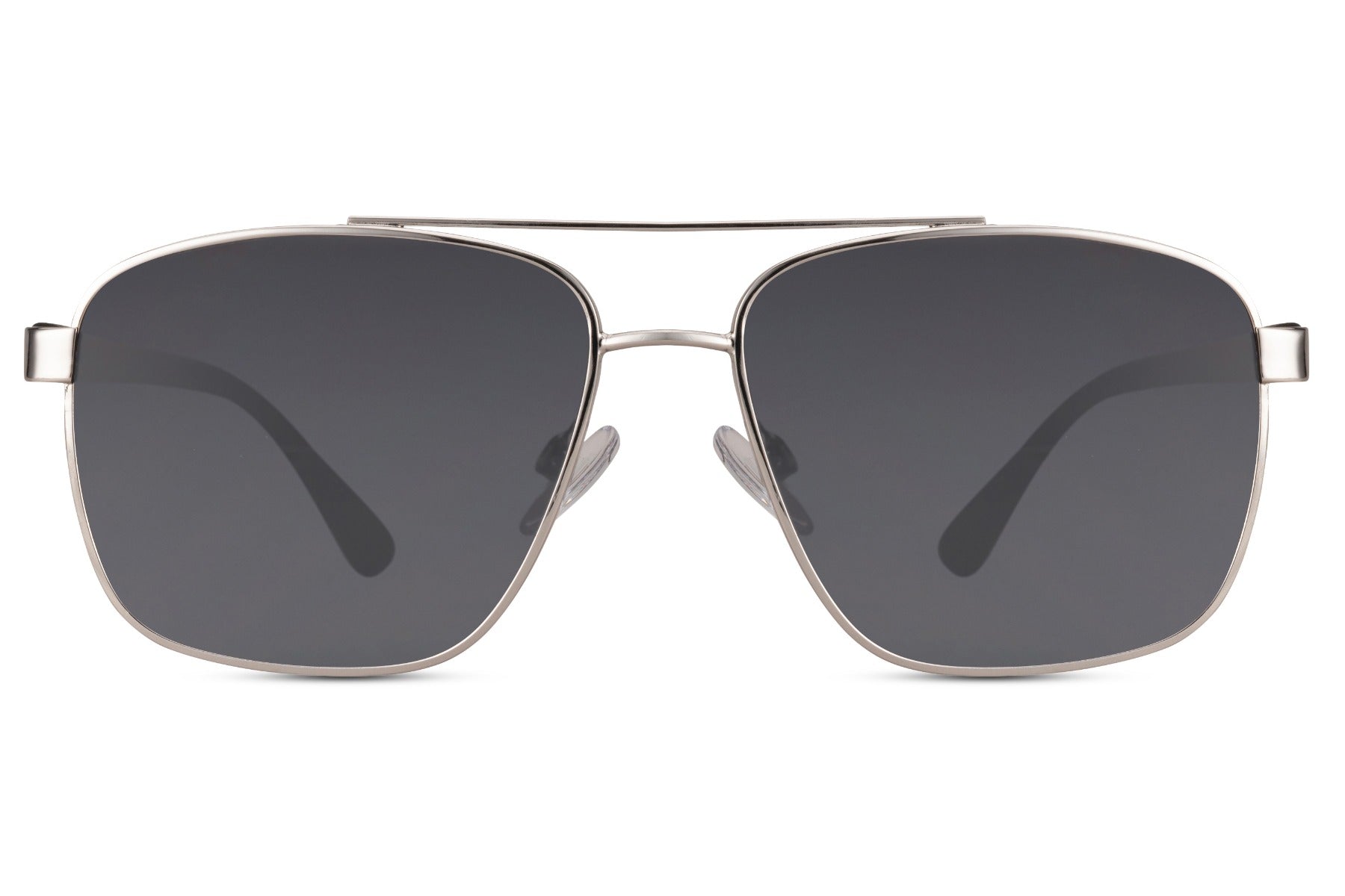 Luxshoori Metal Aviator Sunglasses - Silver Black - Men