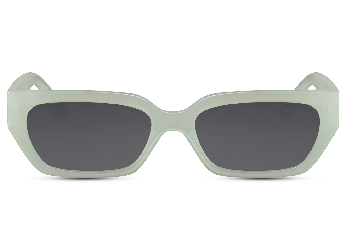 Luxshoori Rectangle Retro Sunglasses - Green Black - Women