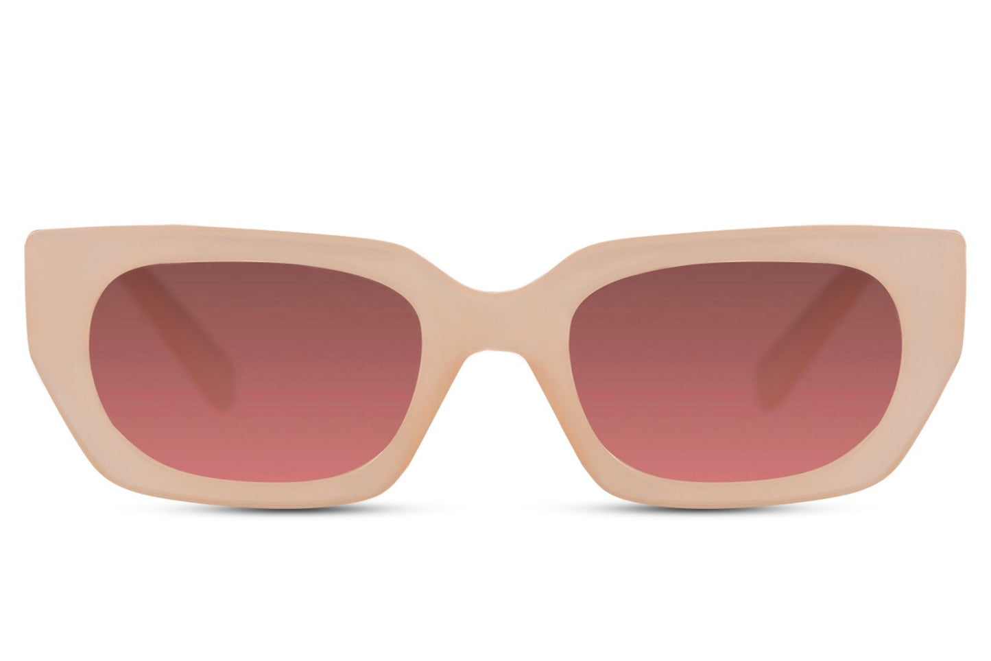 Luxshoori Rectangle Retro Sunglasses - Pink Pink - Women