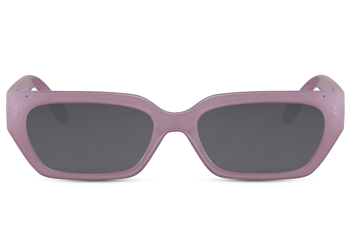 Luxshoori Rectangle Retro Sunglasses - Purple Black - Women