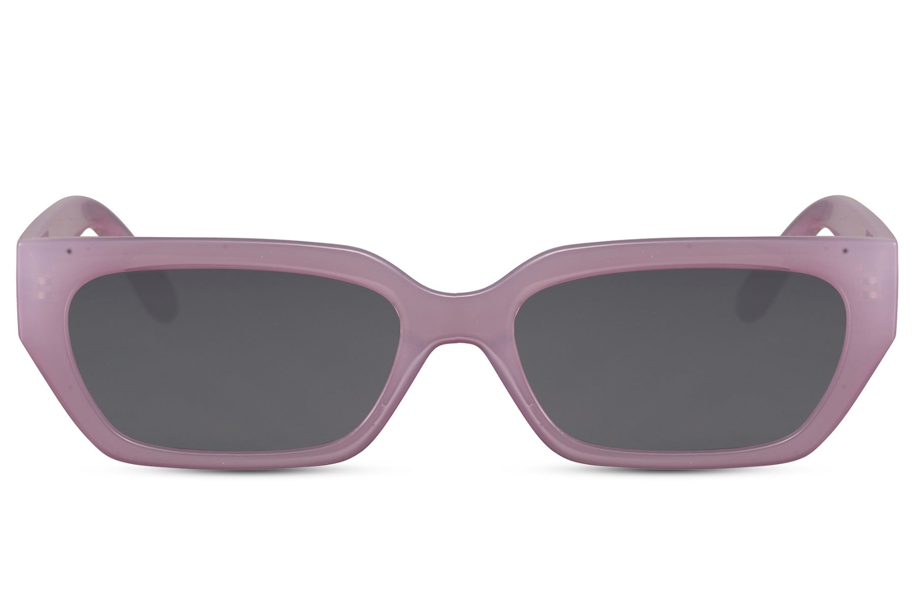 Luxshoori Rectangle Retro Sunglasses - Purple Black - Women