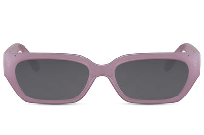 Luxshoori Rectangle Retro Sunglasses - Purple Black - Women