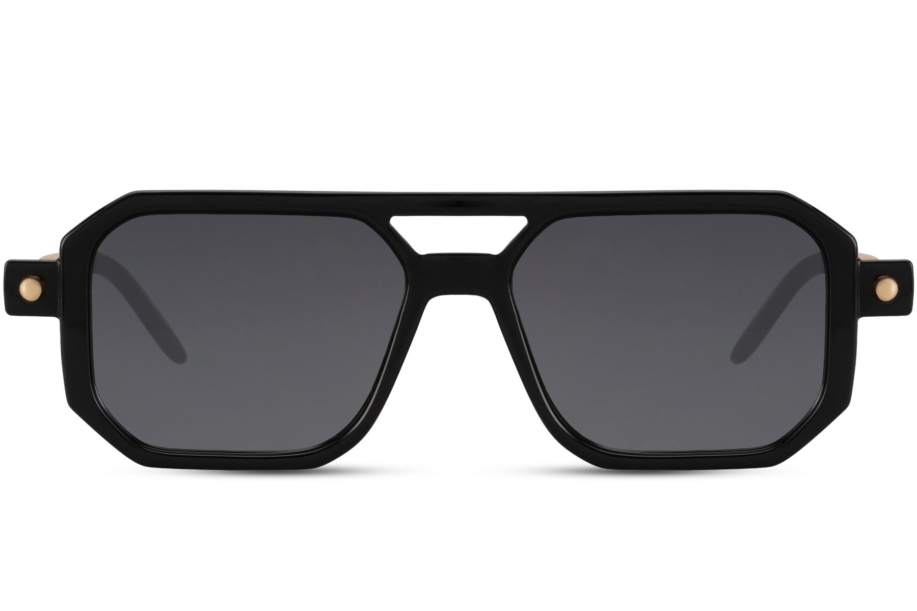 Luxshoori Retro Aviator Sunglasses - Black Black - Men & Women