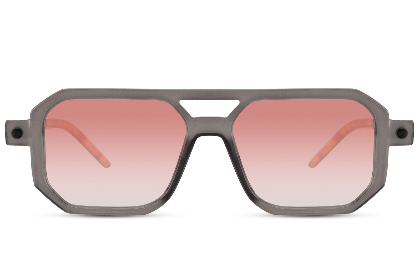 Luxshoori Retro Aviator Sunglasses - Grey Pink - Men & Women