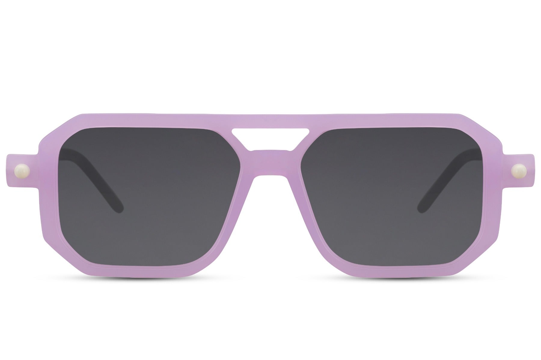 Luxshoori Retro Aviator Sunglasses - Purple Black - Men & Women