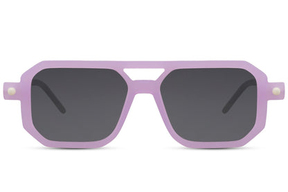 Luxshoori Retro Aviator Sunglasses - Purple Black - Men & Women