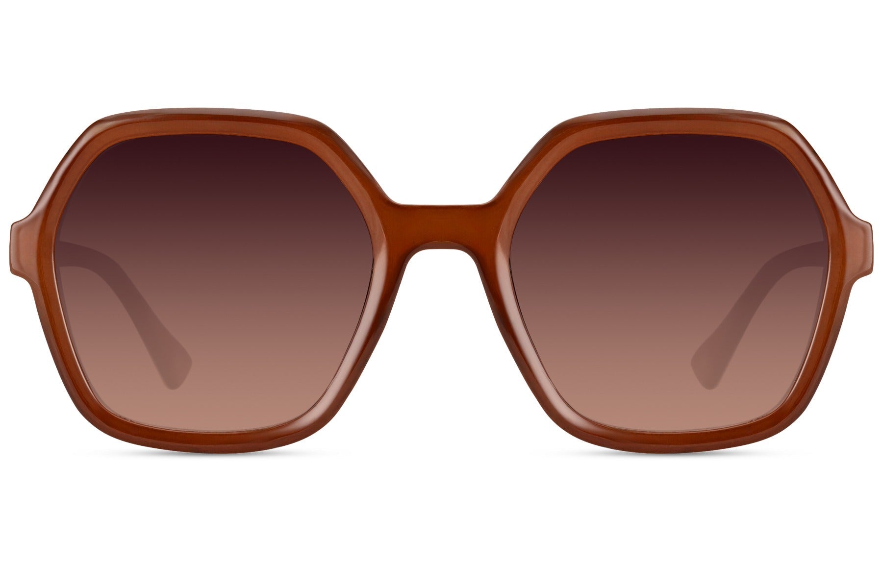 Luxshoori Retro Oversized Sunglasses - Brown Brown - Women