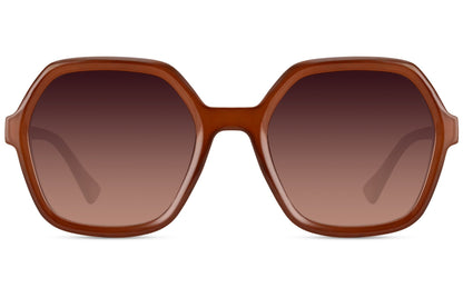Luxshoori Retro Oversized Sunglasses - Brown Brown - Women
