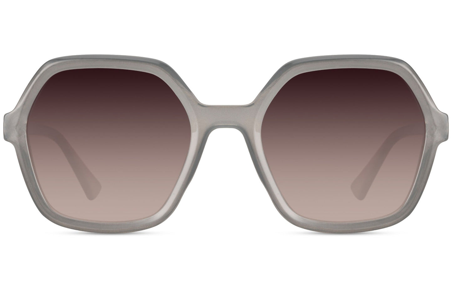 Luxshoori Retro Oversized Sunglasses - Grey Brown - Women