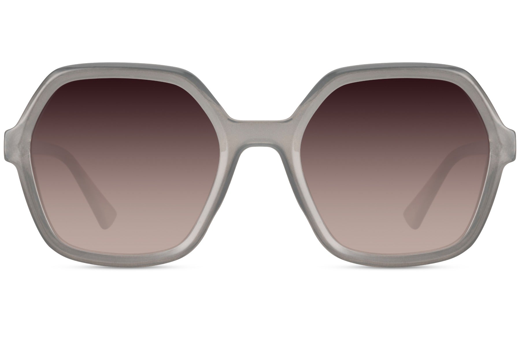 Luxshoori Retro Oversized Sunglasses - Grey Brown - Women