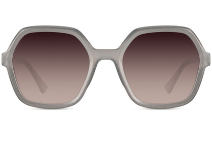 Luxshoori Retro Oversized Sunglasses - Grey Brown - Women