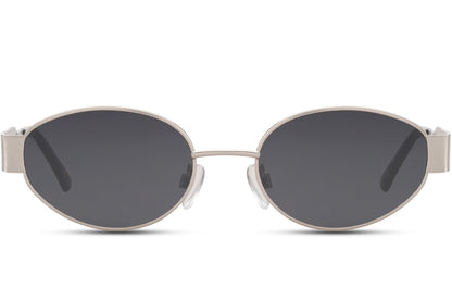 Luxshoori Retro Sunglasses - Silver Black - Men & Women