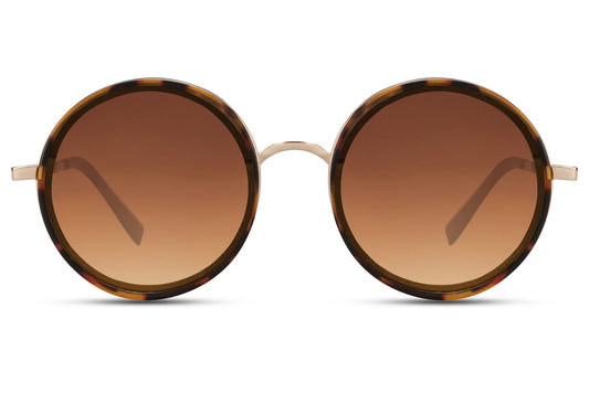 Luxshoori Round Sunglasses - Brown Brown - Women