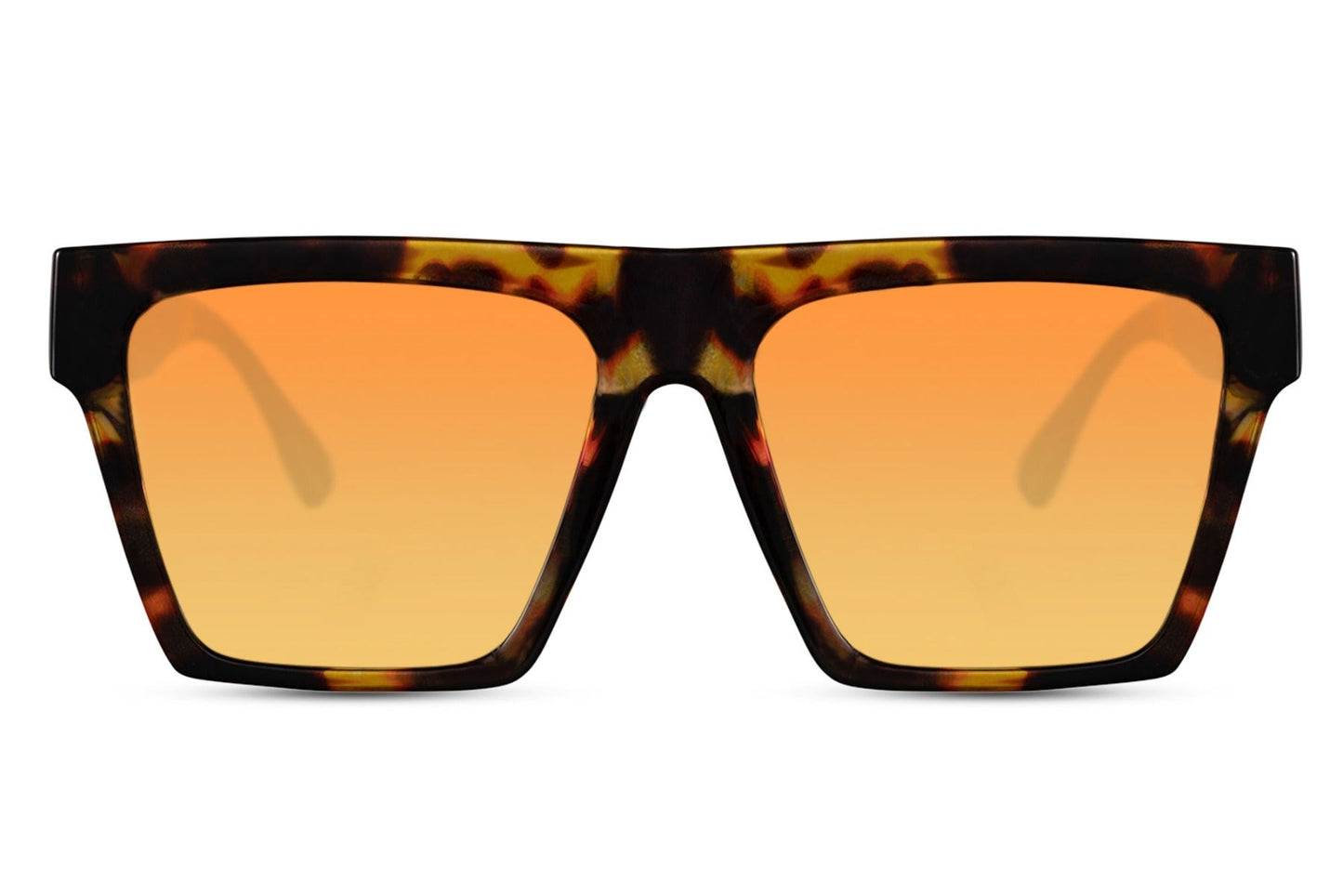 Luxshoori Square Sunglasses - Brown Orange - Men & Women
