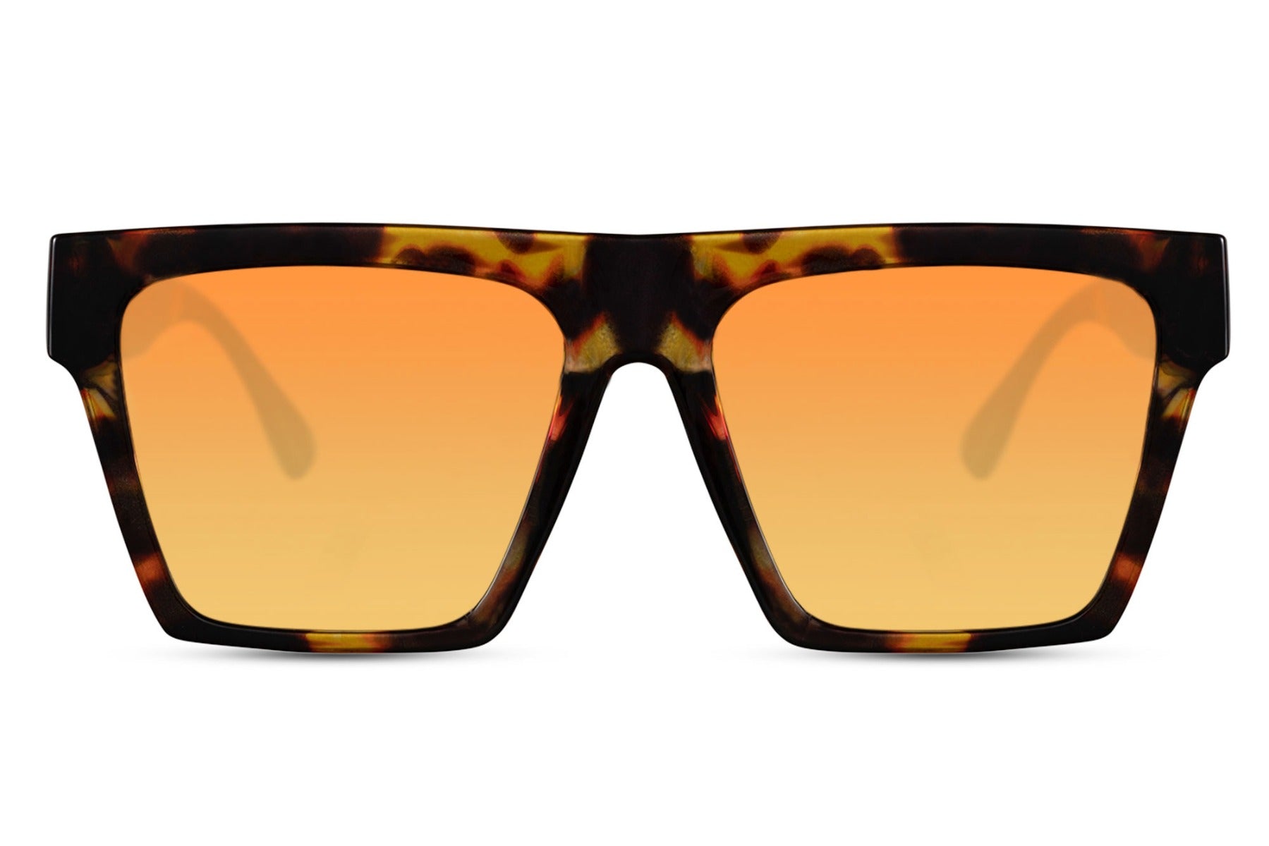 Luxshoori Square Sunglasses - Brown Orange - Men & Women