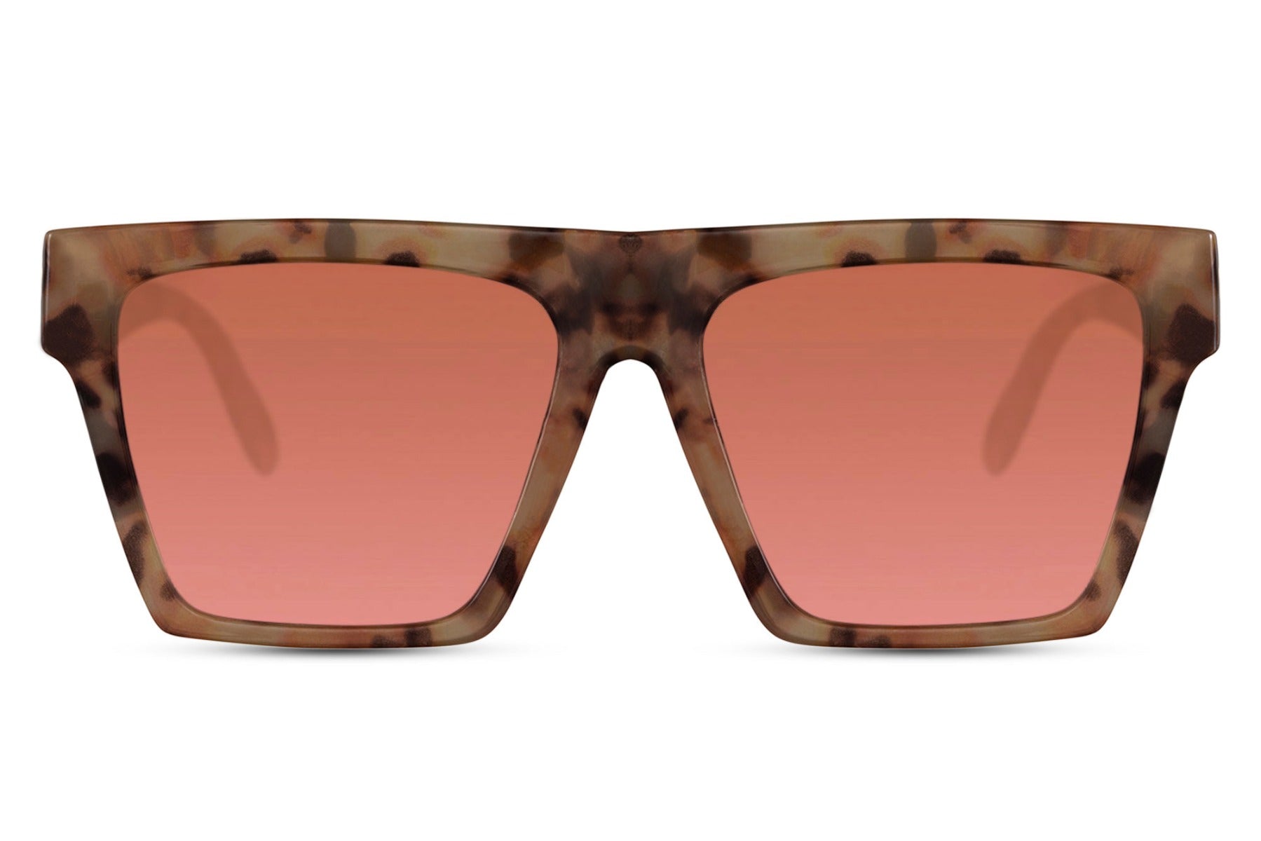 Luxshoori Square Sunglasses - Brown Pink - Men & Women